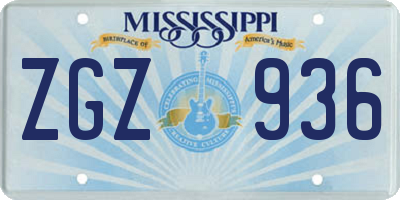 MS license plate ZGZ936