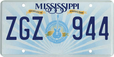 MS license plate ZGZ944