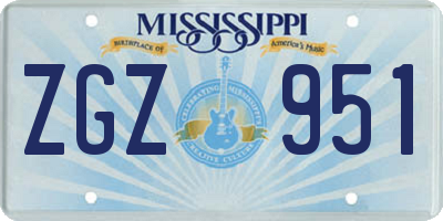 MS license plate ZGZ951