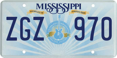 MS license plate ZGZ970