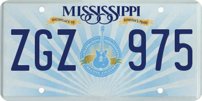 MS license plate ZGZ975