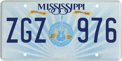 MS license plate ZGZ976