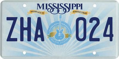 MS license plate ZHA024