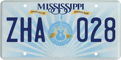 MS license plate ZHA028