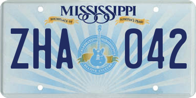 MS license plate ZHA042