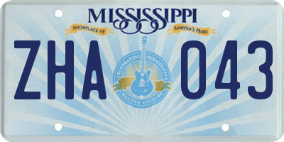 MS license plate ZHA043