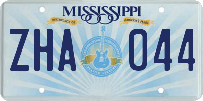 MS license plate ZHA044
