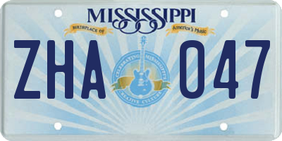 MS license plate ZHA047