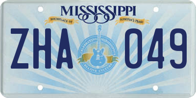 MS license plate ZHA049