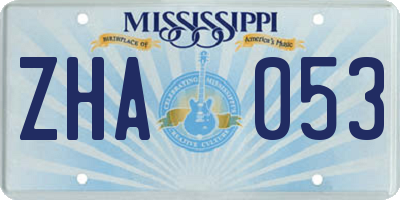 MS license plate ZHA053