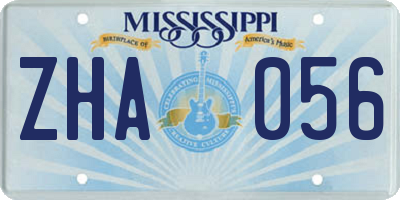 MS license plate ZHA056