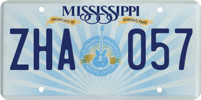 MS license plate ZHA057