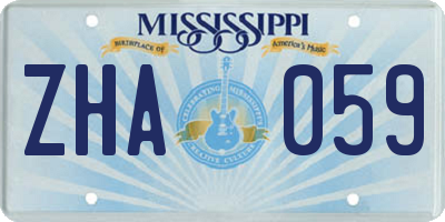 MS license plate ZHA059