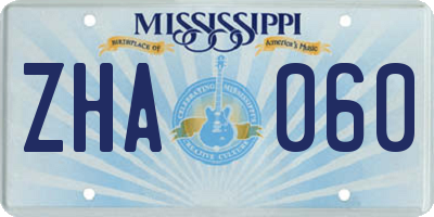 MS license plate ZHA060