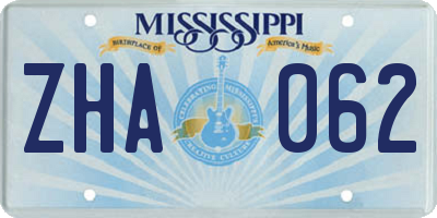 MS license plate ZHA062