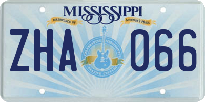MS license plate ZHA066