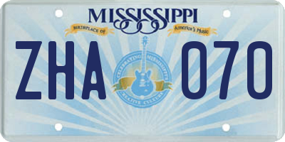MS license plate ZHA070