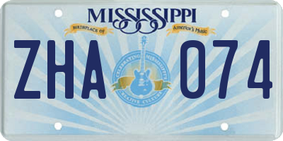 MS license plate ZHA074