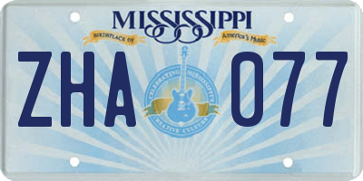 MS license plate ZHA077