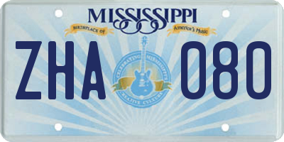 MS license plate ZHA080