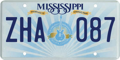MS license plate ZHA087