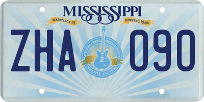 MS license plate ZHA090