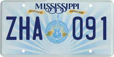 MS license plate ZHA091