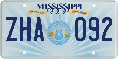 MS license plate ZHA092