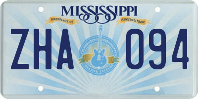 MS license plate ZHA094
