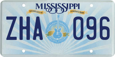 MS license plate ZHA096