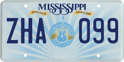 MS license plate ZHA099