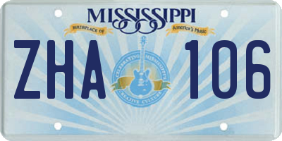 MS license plate ZHA106