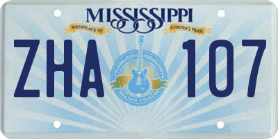MS license plate ZHA107