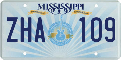 MS license plate ZHA109
