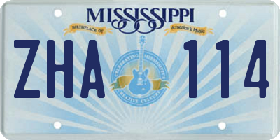 MS license plate ZHA114