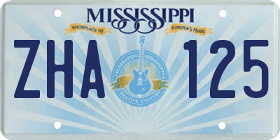 MS license plate ZHA125