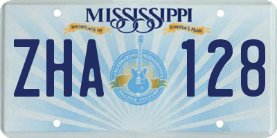 MS license plate ZHA128