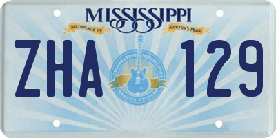 MS license plate ZHA129