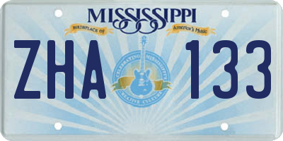 MS license plate ZHA133