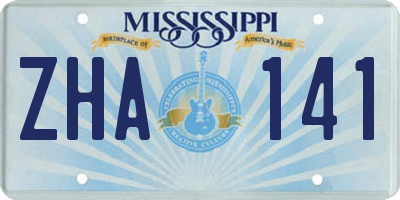 MS license plate ZHA141