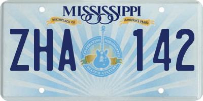 MS license plate ZHA142
