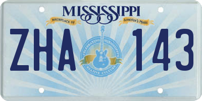 MS license plate ZHA143