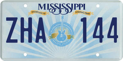 MS license plate ZHA144