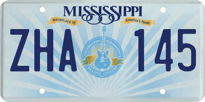 MS license plate ZHA145