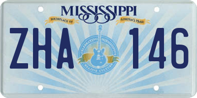 MS license plate ZHA146