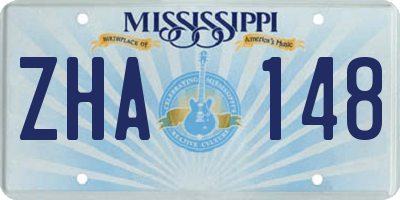 MS license plate ZHA148