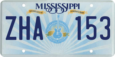 MS license plate ZHA153