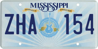 MS license plate ZHA154