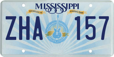 MS license plate ZHA157