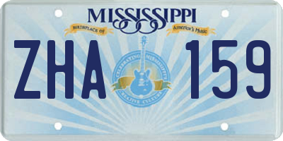 MS license plate ZHA159